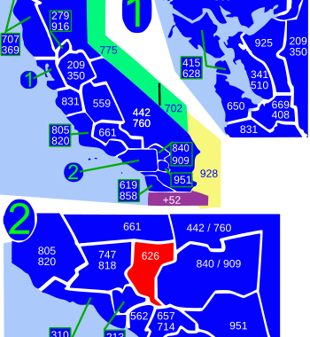 Where Is 626 Area Code Location